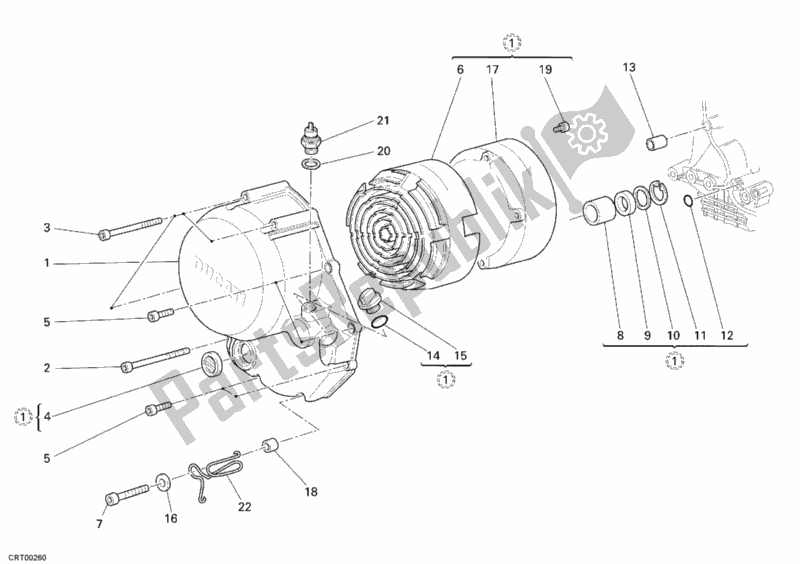 Wszystkie części do Pokrywa Sprz? G? A Ducati Sport ST4 S USA 996 2005